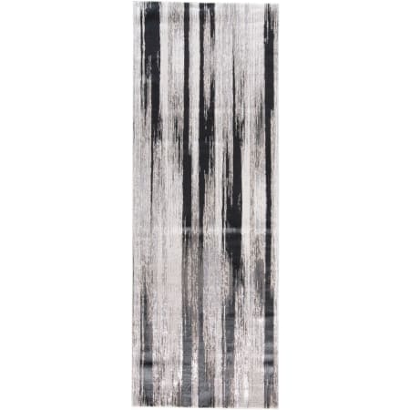 Bellevue Maddox 2-3/4' x 7-3/4' Polyester Abstract Stripe Runner From the Owen Collection Coal / Silver