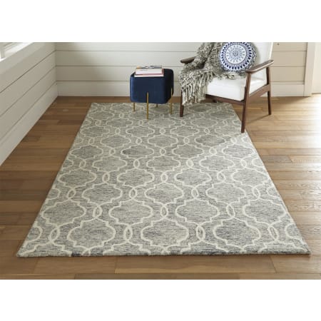 Bellevue Newcastle 9' x 12' Wool Hand Tufted Trellis Farmhouse Area Rug From the Natalia Collection Fossil Gray / Ivory