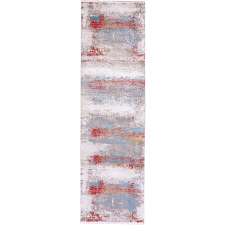 Bellevue Hague 3' x 10' Viscose Abstract Rectangular Area Rug From the Logan Collection Blue / Red