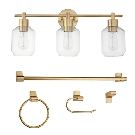 Bellevue 3 Light 25" Wide Bathroom Vanity Light Matte Brass
