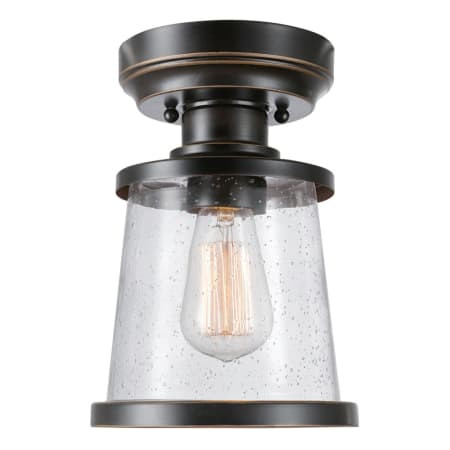 Bellevue Wolfe Single Light 7" Wide Semi-Flush Ceiling Fixture Oil Rubbed Bronze