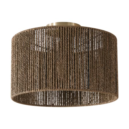 Bellevue Blossom 14" Wide Semi-Flush Drum Ceiling Fixture Brass