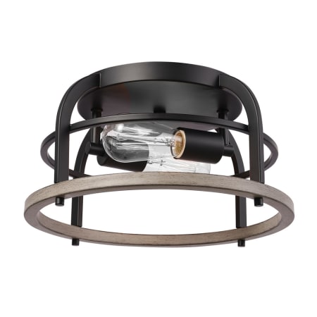Bellevue Attica 2 Light 13" Wide Flush Mount Ceiling Fixture Matte Black
