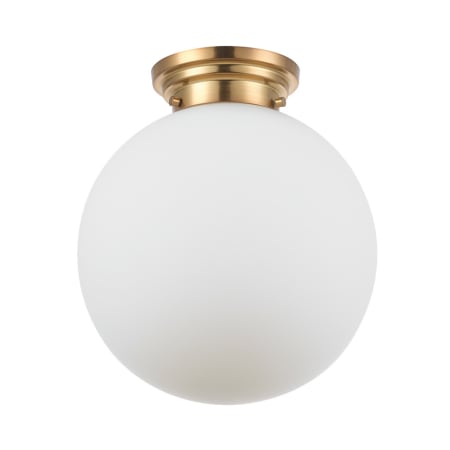 Bellevue Cypher 12" Wide Semi-Flush Globe Ceiling Fixture Brass