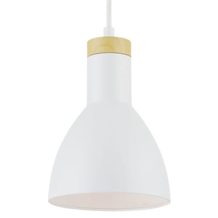 Bellevue 6" Wide Mini Pendant Matte White / Wood