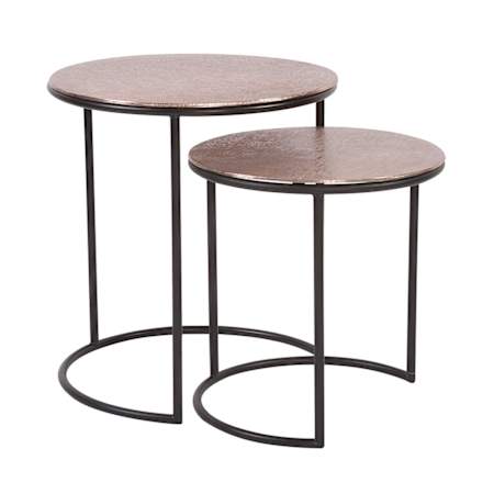 Bellevue 19" C-Table Metal Accent Table Textured Copper