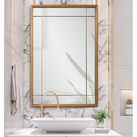 Bellevue Wilcox 24" W x 36" H Rectangular Metal Framed Bathroom Mirror Antique Brass