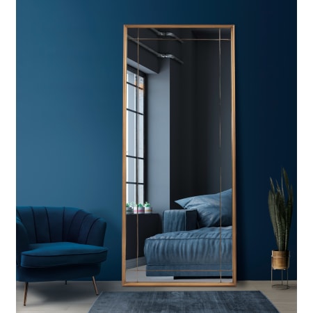 Bellevue Wilcox 30" W x 70" H Rectangular Metal Framed Bathroom Mirror Antique Brass