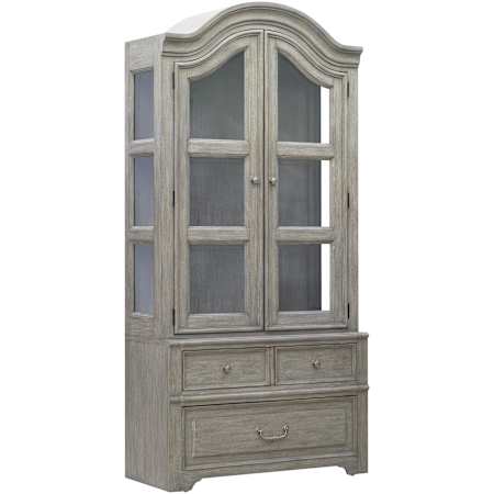 Bellevue Abbotts Glen 42" 2 Door Oak Display Cabinet Windmill Grey