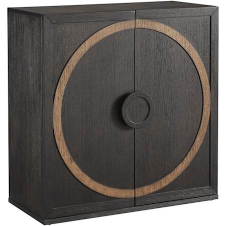 Bellevue Pulaski Accents 38" Wide 2 Door Hardwood and Oak Accent Cabinet Black