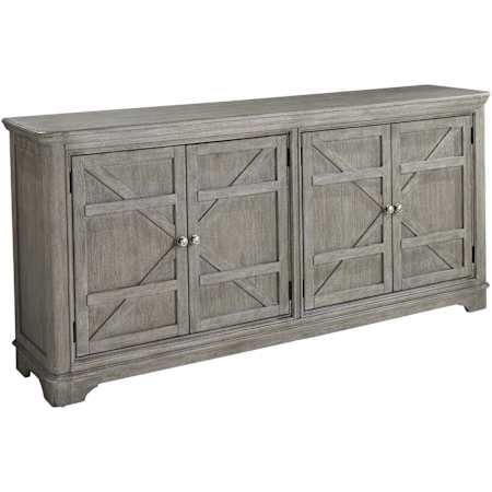Bellevue Abbotts Glen 80" Wide Oak Wood Sideboard with Adjustable Shelves Windmill Grey