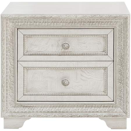 Bellevue Camila 30" Wide Ash and Rubberwood Wood Nightstand Cream