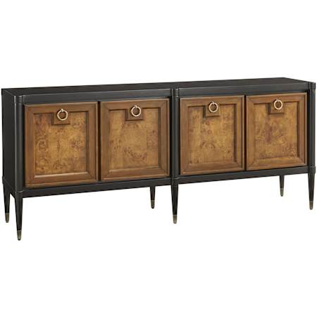 Bellevue Pulaski Accents 76" Wide Hardwood and Veneer Sideboard with Jewelry Hardware Black