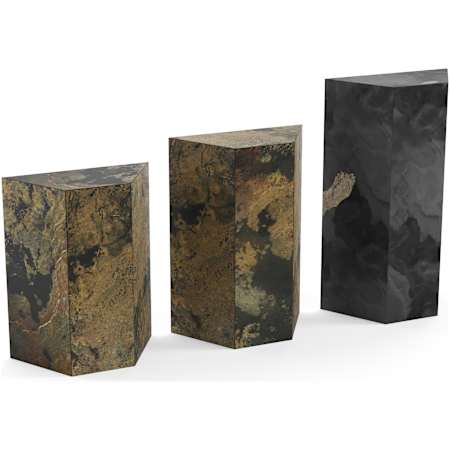 Bellevue Pulaski Accents 14" Wide MDF Pedestal - Set of 3 Compostela and San Juan Slate