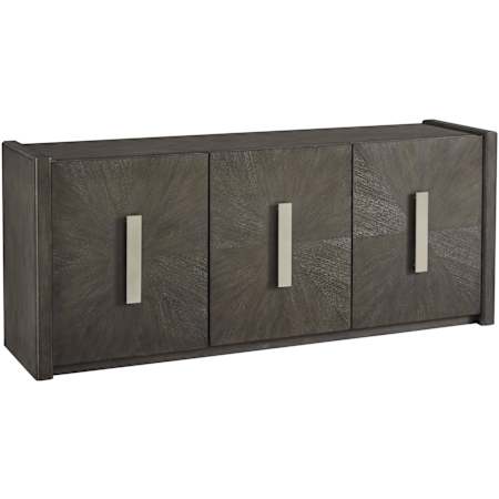 Bellevue Pulaski Accents 72" Wide Ash Wood Sideboard with Cord Access Cutouts Gray