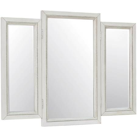 Bellevue Camila 54-1/4"W x 42"H Rectangular Beveled Framed Accent Mirror Cream