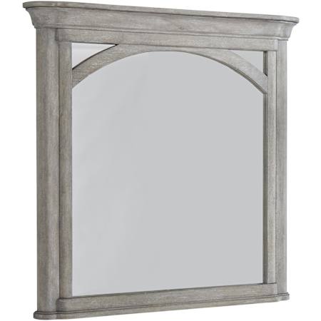 Bellevue Abbotts Glen 44"W x 43"H Rectangular Flat Framed Accent Mirror Windmill Grey
