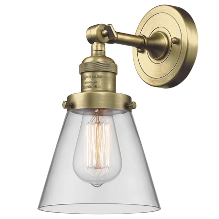 Bellevue Walter 6-1/4" Wide Bathroom Sconce with Clear Glass Shade Antique Brass