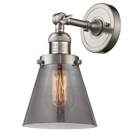 Bellevue Walter 6-1/4" Wide Bathroom Sconce with Smoked Glass Shade Brushed Satin Nickel