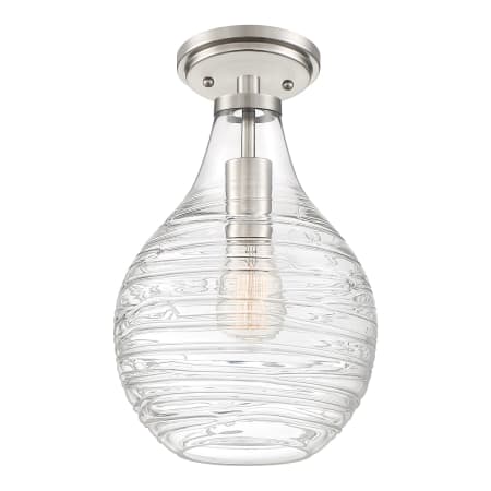 Bellevue Trinity 9" Wide Semi-Flush Ceiling Fixture Brushed Nickel