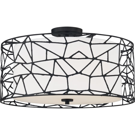 Bellevue Bramble 4 Light 24" Wide Semi-Flush Drum Ceiling Fixture Matte Black