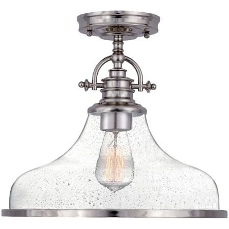 Bellevue Hamblen 14" Wide Semi-Flush Ceiling Fixture Brushed Nickel