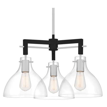 Bellevue Lori 3 Light 23" Wide Chandelier Matte Black / Brushed Nickel