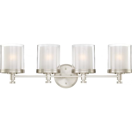 Bellevue Immured 4 Light 29-3/4" Wide Bathroom Vanity Light with Clear Glass Shades Brushed Nickel