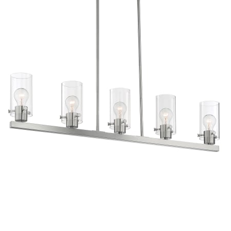 Bellevue Copson 5 Light 39" Wide Linear Chandelier Brushed Nickel