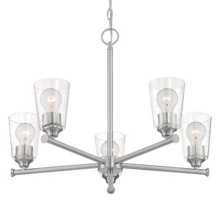 Bellevue Tussle 5 Light 25" Wide Chandelier Brushed Nickel