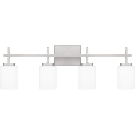 Bellevue Lauralee 4 Light 31" Wide LED Vanity Light with Frosted Glass Shades Brushed Nickel
