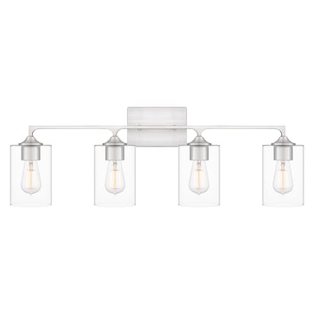 Bellevue Usipetes 4 Light 34" Wide Vanity Light with Clear Glass Shades Brushed Nickel