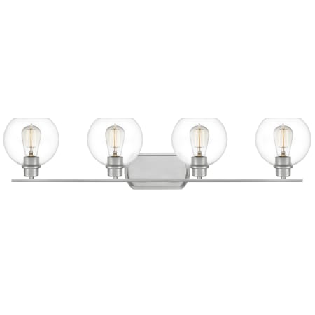 Bellevue Gentry 4 Light 36" Wide Bathroom Vanity Light with Clear Glass Shades Brushed Nickel