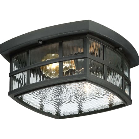 Bellevue Cambria 2 Light 12" Wide Flush Mount Outdoor Ceiling Fixture with Glass Square Shade Mystic Black