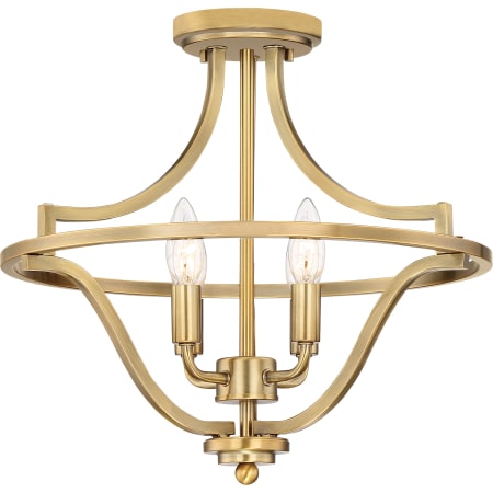 Bellevue Jennings 4 Light 16" Wide Semi-Flush Ceiling Fixture Weathered Brass