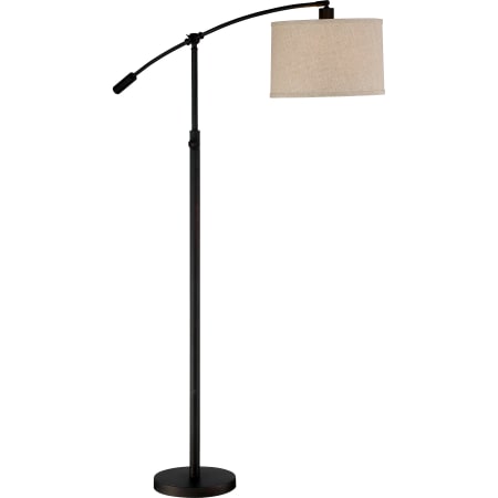 Bellevue Ashland 1 Light 65" Tall Boom Arm Floor Lamp with Linen Fabric Shade Oil Rubbed Bronze