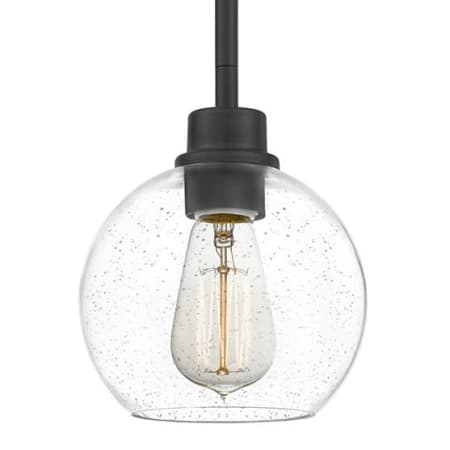 Bellevue Gentry 7" Wide Mini Pendant with Seedy Glass Shade Matte Black