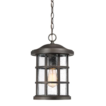 Bellevue Halifax Single Light 10" Wide Outdoor Lantern Style Pendant with Seedy Glass Shade Palladian Bronze