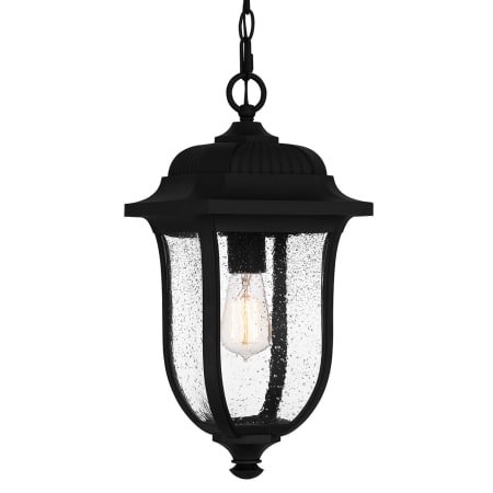 Bellevue Delly 9" Wide Mini Pendant with Seedy Glass Shade Matte Black