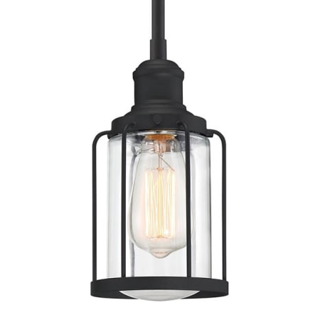 Bellevue Duplin 5" Wide Single Light Mini Pendant with Clear Glass Shade Earth Black
