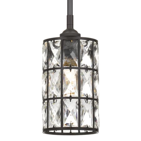 Bellevue McMullen Single Light 5" Wide Crystal Mini Pendant / Semi-Flush Ceiling Fixture Western Bronze