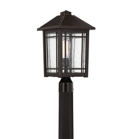 Bellevue Collingsworth Single Light 18" High Outdoor Post Light with Clear Seedy Glass Shade Palladian Bronze