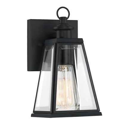 Bellevue Rusk 9" Tall Outdoor Wall Sconce with Clear Glass Shade Matte Black