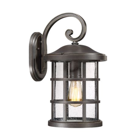 Bellevue Halifax Single Light 18" Tall Outdoor Lantern Style Wall Sconce with Seedy Glass Shade Palladian Bronze