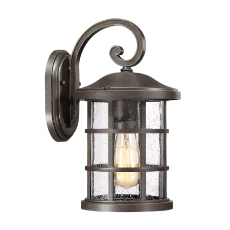 Bellevue Halifax Single Light 14" Tall Outdoor Lantern Style Wall Sconce with Seedy Glass Shade Palladian Bronze
