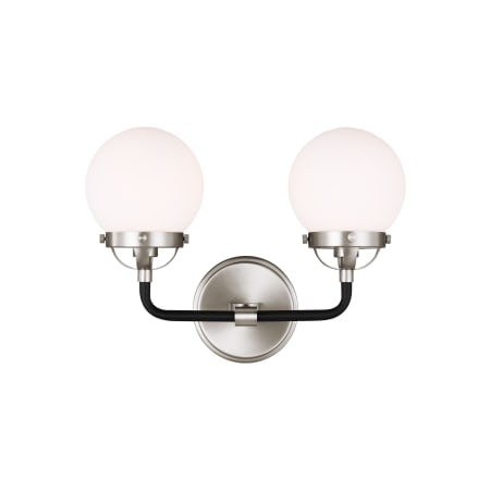 Bellevue Orne 2 Light 14" Wide Bathroom Vanity Light Brushed Nickel