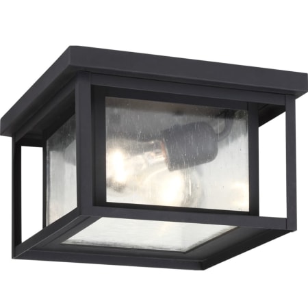 Bellevue Crawford 2 Light 10" Wide Flush Mount Square Outdoor Ceiling Fixture Black