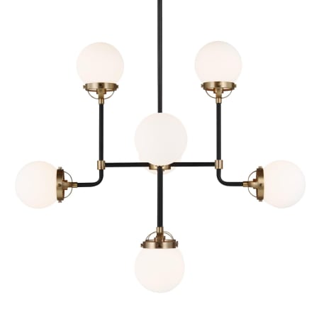 Bellevue Orne 8 Light 32" Wide Abstract Chandelier Satin Brass