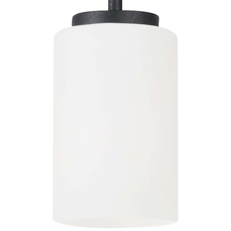 Bellevue Pope Single Light 4" Wide LED Mini Pendant with Cased Opal Etched Shade Blacksmith