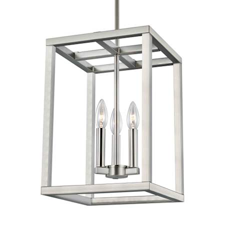 Bellevue Nason 3 Light 11" Wide Taper Candle Full Sized Pendant Brushed Nickel